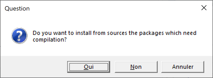 Choice of the version of the packages to install.